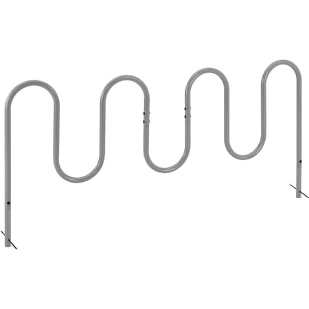 Global Industrial Wave Bike Rack, 9-Bike Capacity, Below Ground Mount, Gray 670347GGY